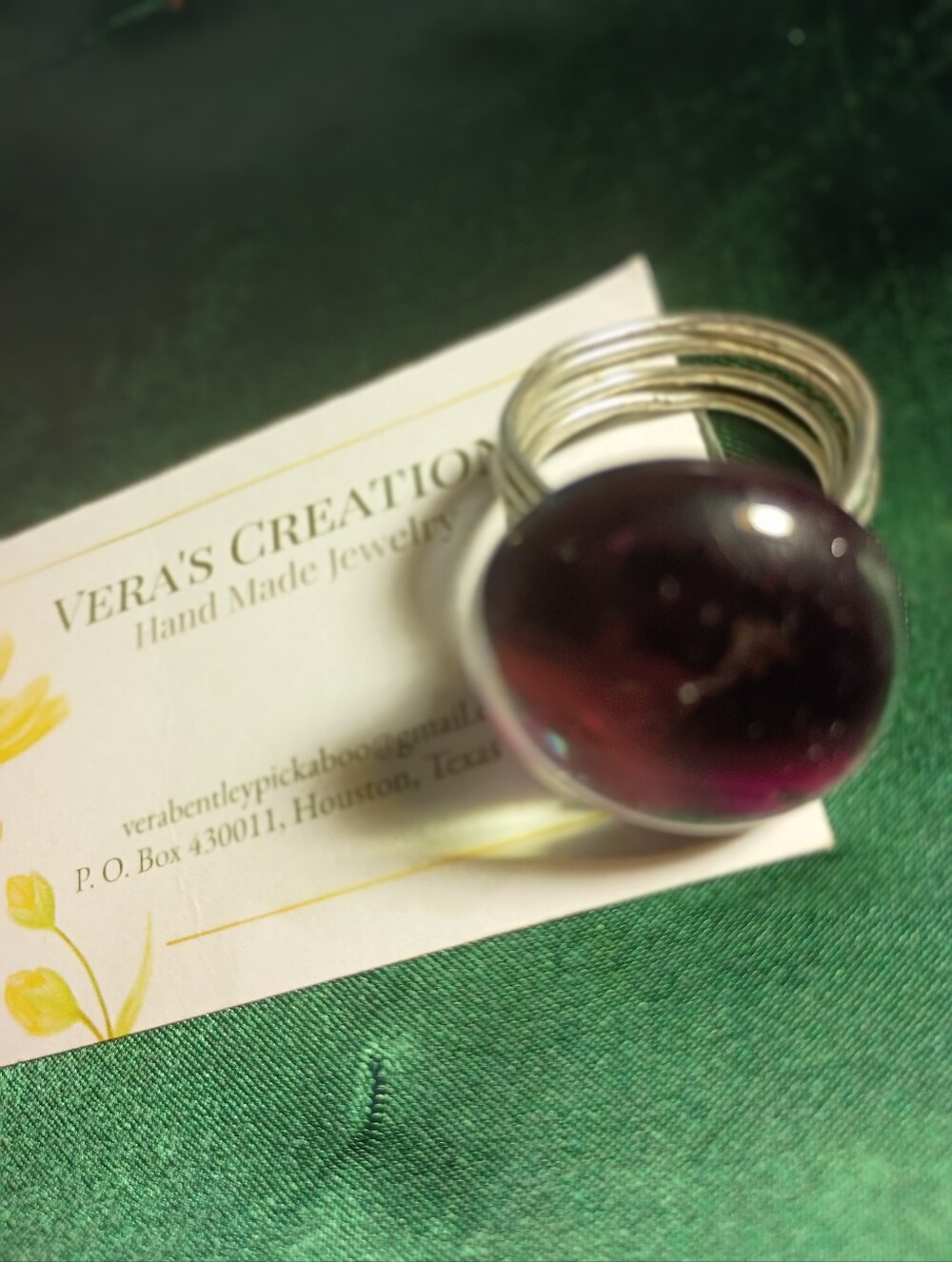 Deep Purple Cabochon Ring